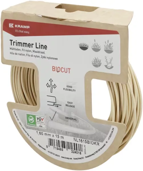Trimmerin siima, pyöreä, Ø 1,6mm, 15 m BIOHAJOAVA Heti Saatavilla