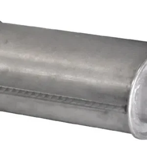 Yleismallinen äänenvaimennin, ovaali, 215 x 135 x 320 mm, putken 1 sisä Ø 2x64,0 mm, putken 2 sisä Ø 76,5 mm Poisto