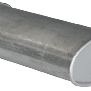 Yleismallinen äänenvaimennin, ovaali, ei vapaavirtaava, 200 x 105 x 370 mm, putken 1 sisä Ø 63,5 mm, putken 2 sisä Ø 63,5 mm Sertifioitu