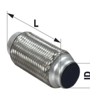 Jousto sisäpunoksella, sisä Ø 48,5 mm, pituus 254 mm, ruostumaton Flash-Tarjous
