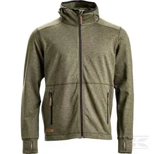 Uutuus Vetoketjullinen fleece hupulla miesten, oliivinvihreä S