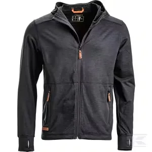 Vetoketjullinen fleece hupulla miesten, hiilenharmaa 2XL Osta Tänään