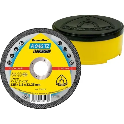 Sertifioitu Klingspor A 946 TZ katkaisulaikka 125x1,6x22,23mm