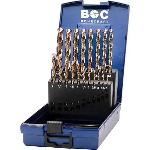 Bohrcraft HSS-E Co5 poranteräsarja 1-10mm x 0,5mm 19 osaa Alkuperäinen