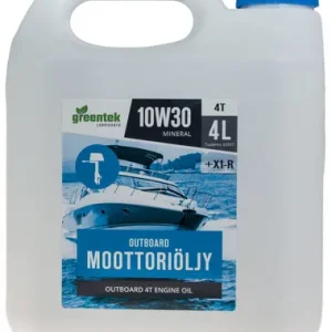 Edullinen Greentek Outboard 10W30 4L moottoriöljy perämoottorit