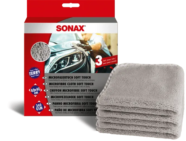 SONAX Mikrokuituliina Soft Touch 40x40 3kpl Aito