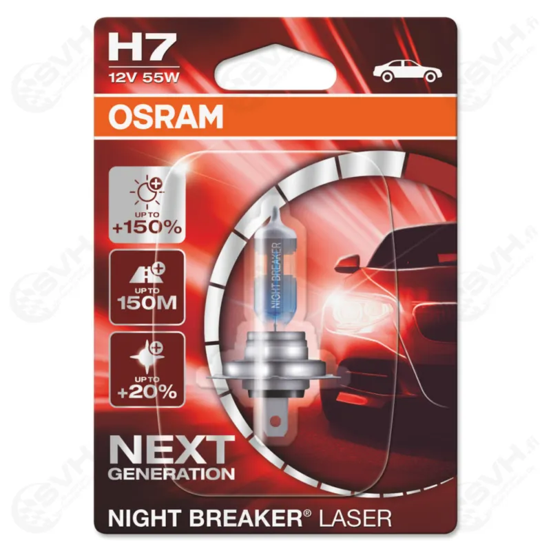Vain Rajoitetun Ajan Osram 12V 55W H7 Night Breaker Laser +150%