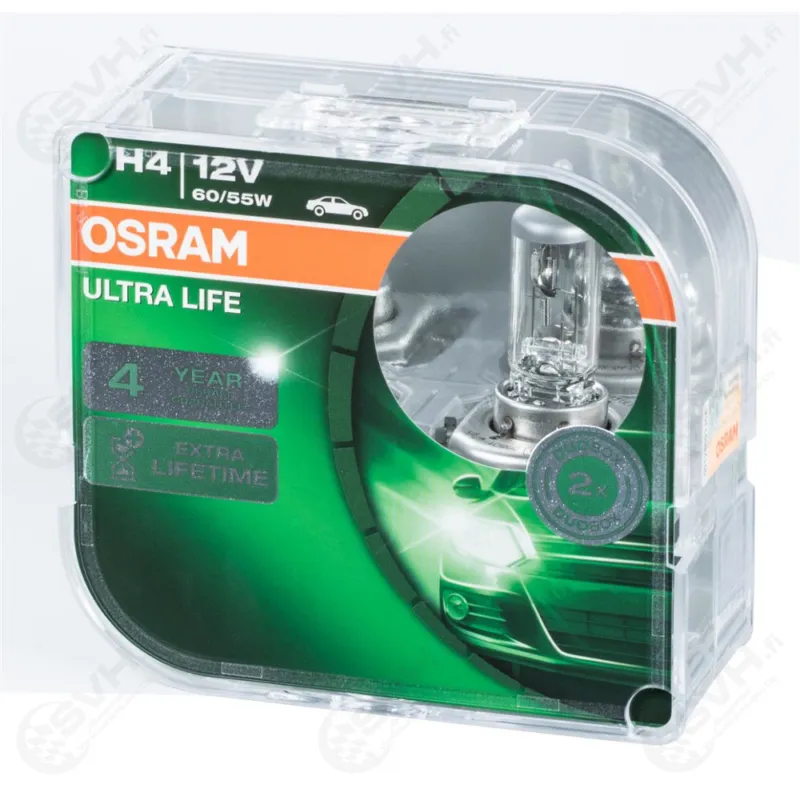 Osram 12V 60/55W H4 Ultra Life paripakkaus Vain Rajoitetun Ajan