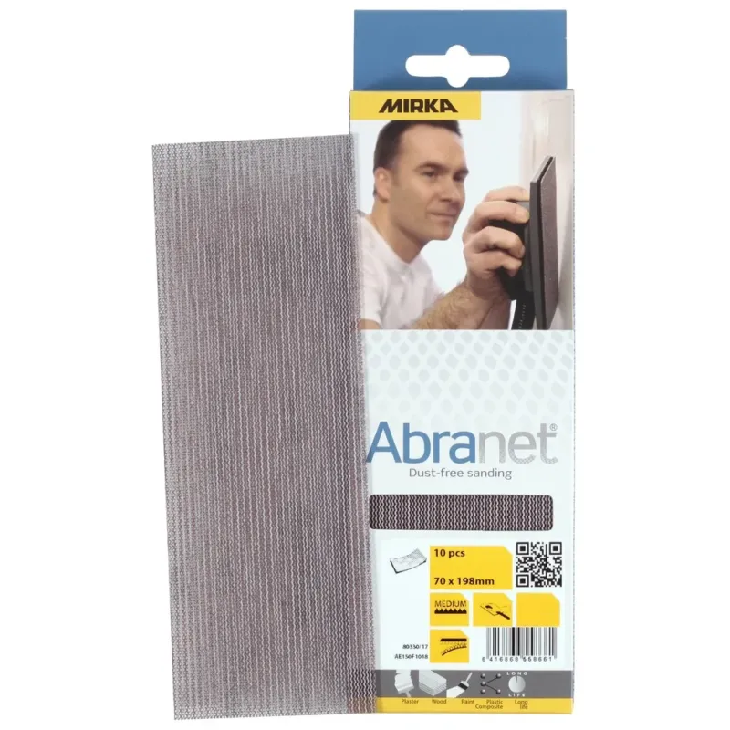 Loppuunmyynti HIOMAPAPERI 70X198MM P240 ABRANET 10KPL