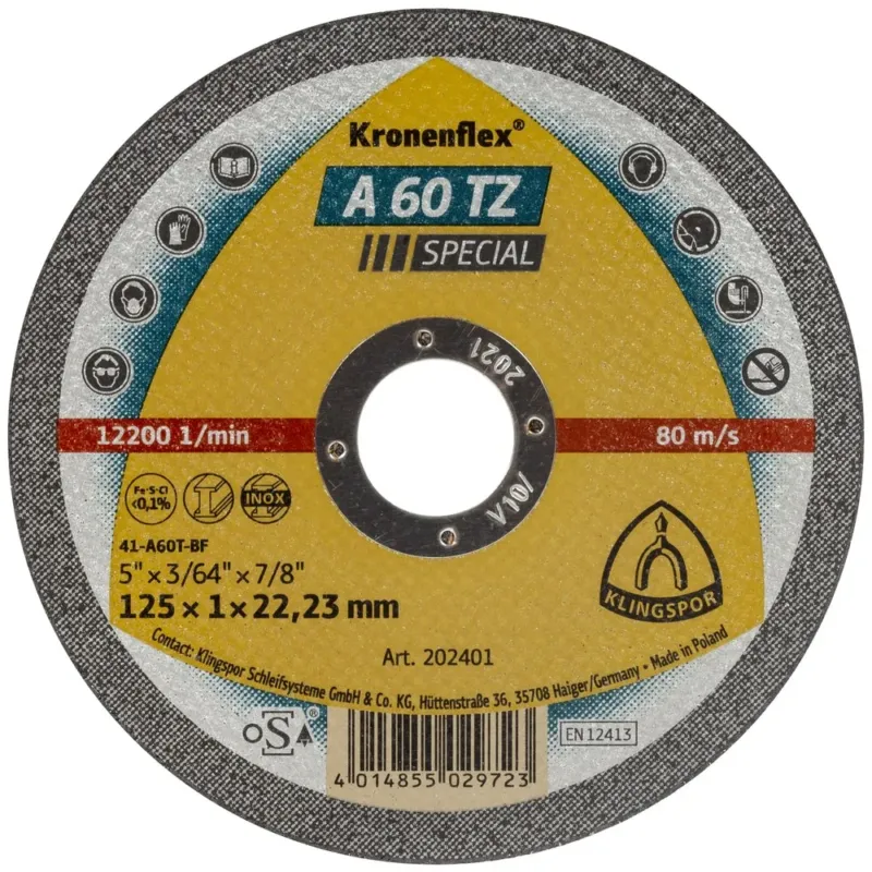 KLINGSPOR KATKAISULAIKKA 125X1,0X22,2MM A60TZ SPECIAL 10KPL Kampanjahinta