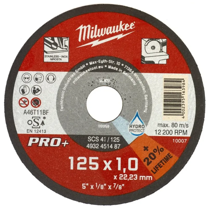Milwaukee KATKAISULAIKKA 125X1,0X22,2MM PRO+ SCS 41 INOX Viimeinen Mahdollisuus