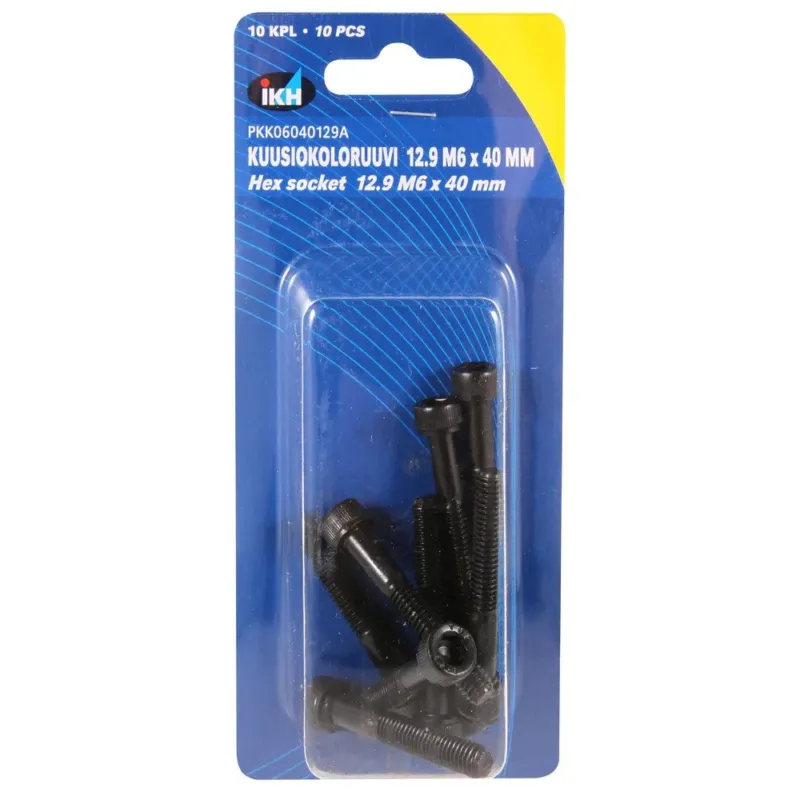 Tukkuhinta KUUSIOKOLORUUVI M6X40 12.9 10KPL DIN912