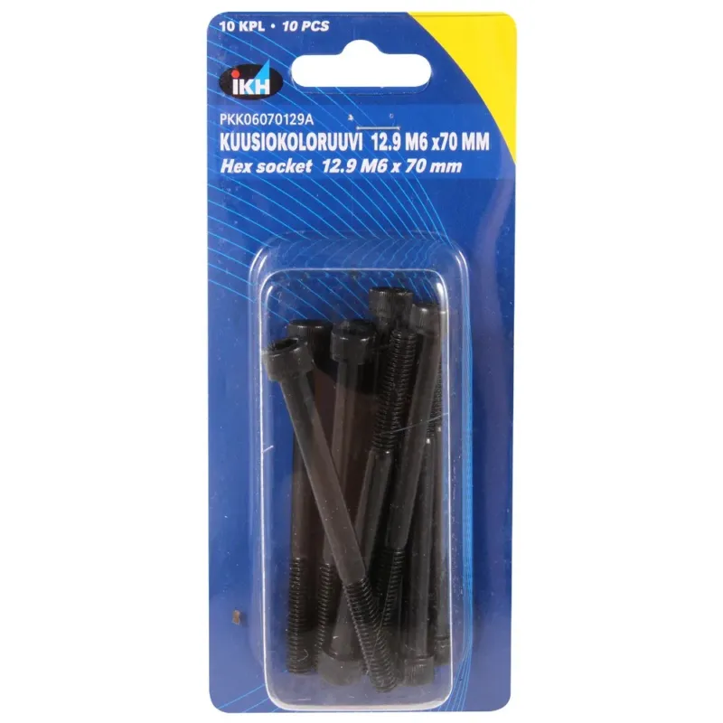 Tarjous KUUSIOKOLORUUVI M6X70 12.9 10KPL DIN912