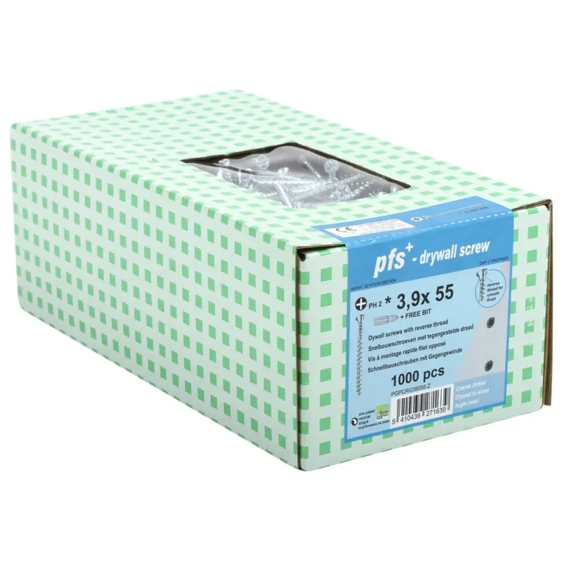 Kausialennus KIPSILEVYRUUVI 3,9X55 HARVA VASTA 1000KPL CE SINK