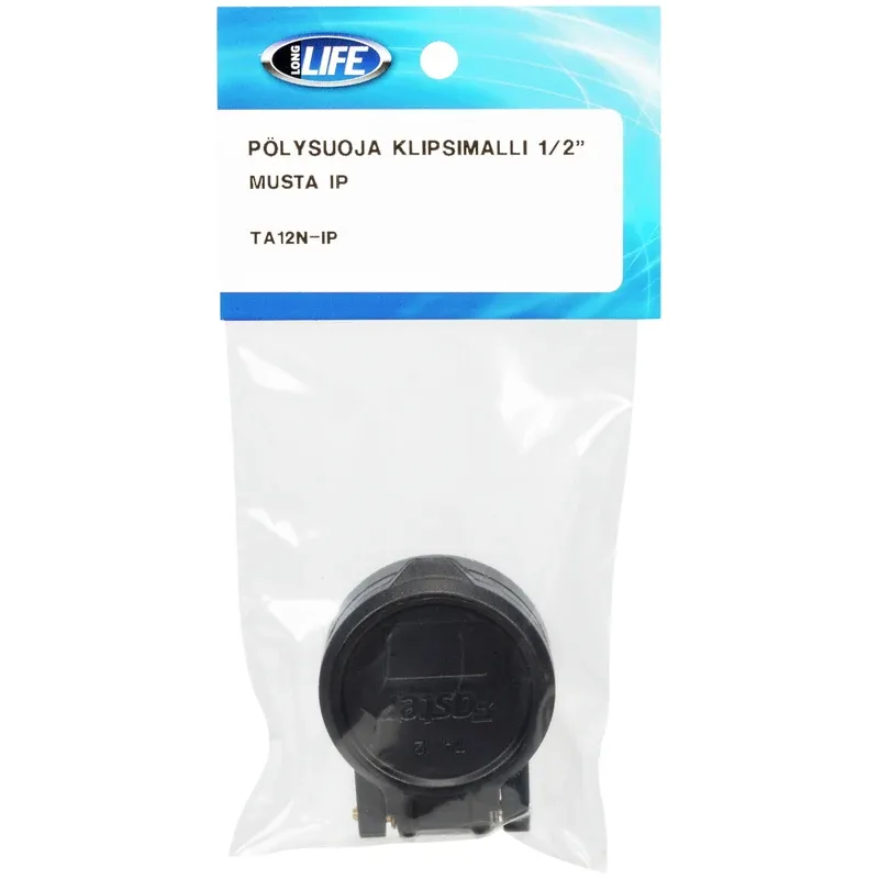 Alennettu PÖLYSUOJA KLIPSIMALLI 1/2" MUSTA IP